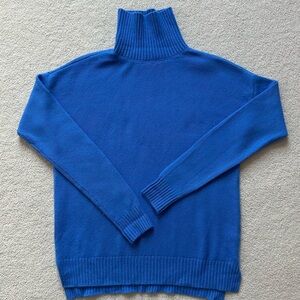 J. McLaughlin Blue Cashmere Turtleneck Sweater